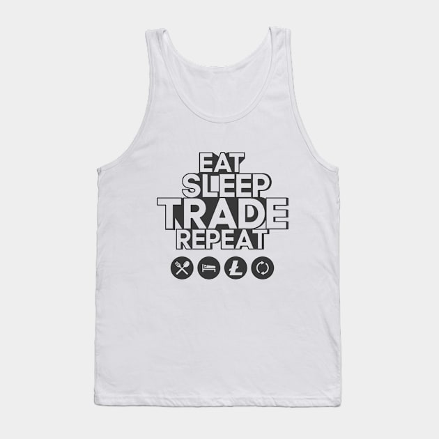 Eat sleep trade litecoin repeat Tank Top by mangobanana